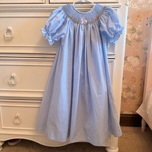 Girl’s Smocked Gingham Bunny Dress